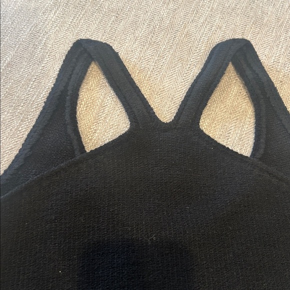 Knitty Kitty Knitimates black woven cropped tank bra size Large like new woven - Picture 6 of 7